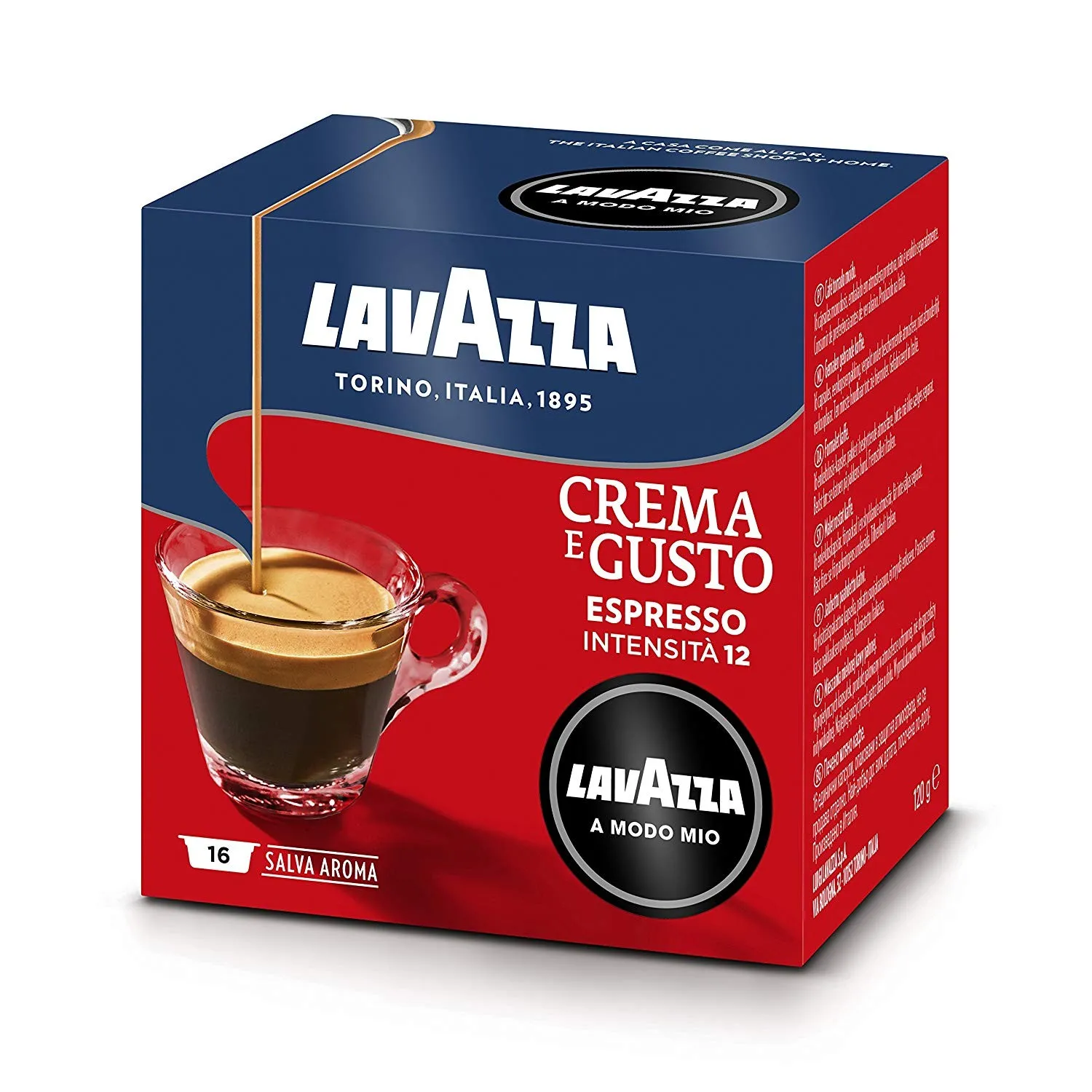 36 Lavazza A Modo Mio Capsule Caffè CREMA & GUSTO - Intensità 12, Estremamente Gustoso