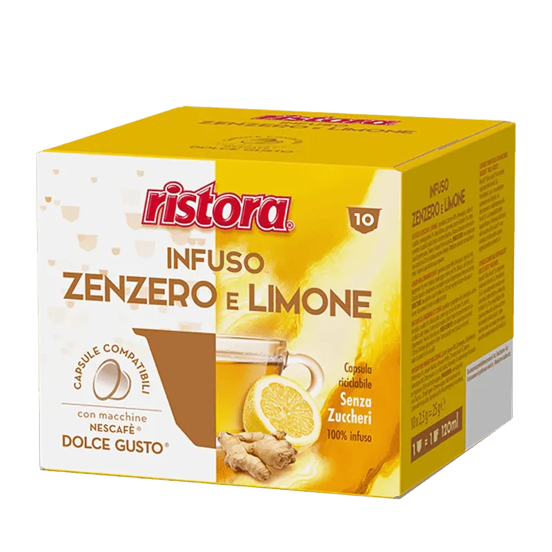 10 Capsule Infuso ZENZERO E LIMONE Ristora - compatibili Nescafé Dolce Gusto