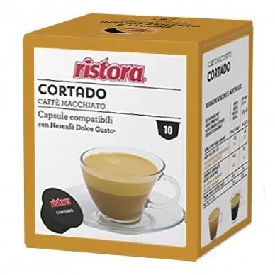 10 CAFFÈ CORTADO Ristora - capsule compatibili Nescafé Dolce Gusto