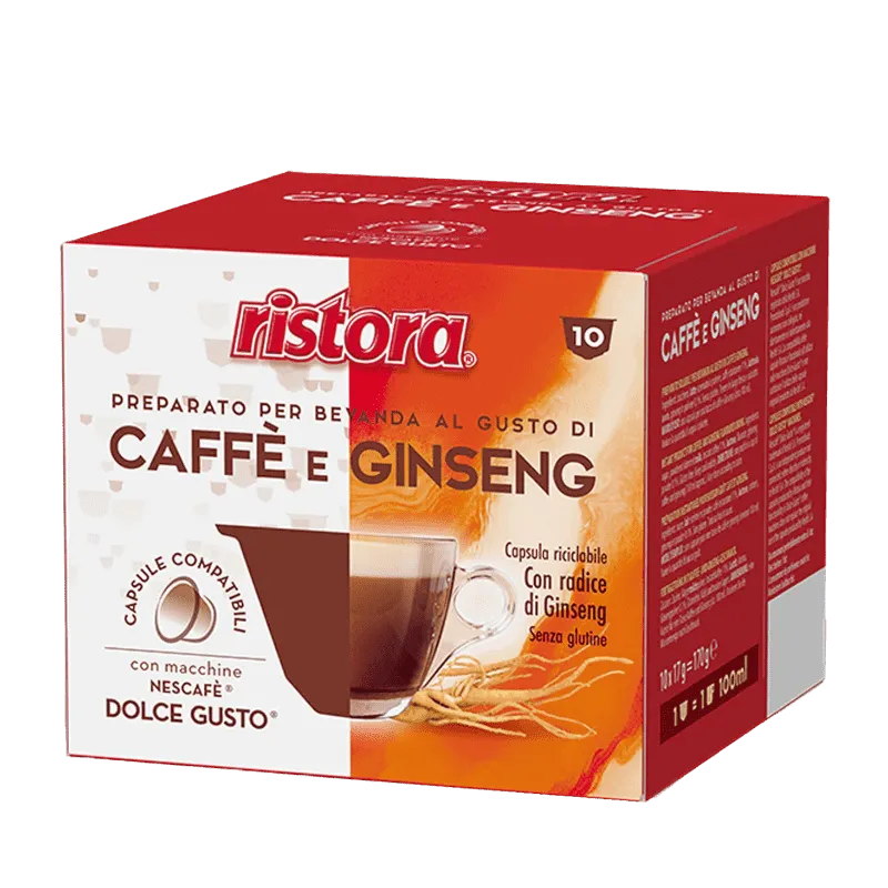 10 Ristora CAFFÈ AL GINSENG - capsule compatibili Nescafé Dolce Gusto