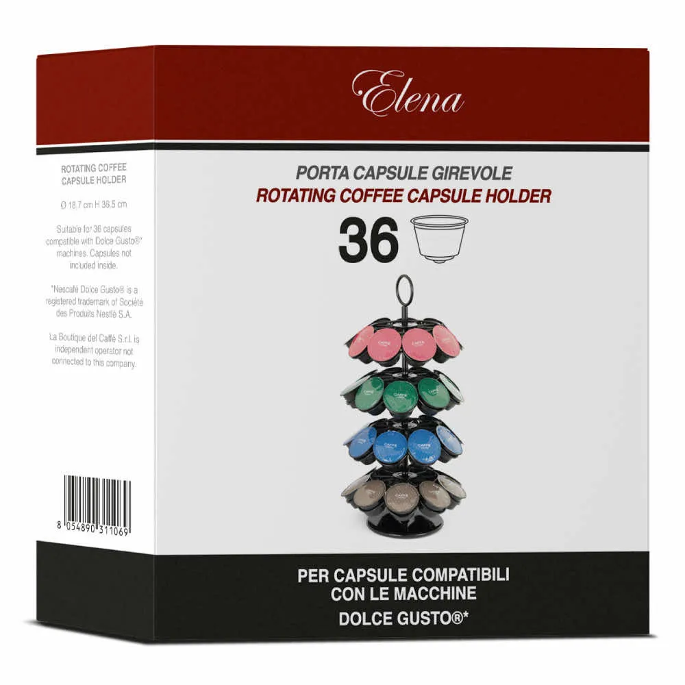 36 Capsule ELENA Dolce Gusto Portacapsule Girevole - Organizer Carosello