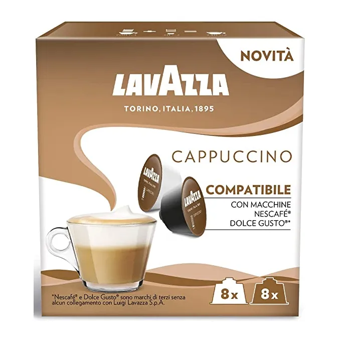 16 Capsule Lavazza CAPPUCCINO Compatibili Nescafé Dolce Gusto - 8 Porzioni