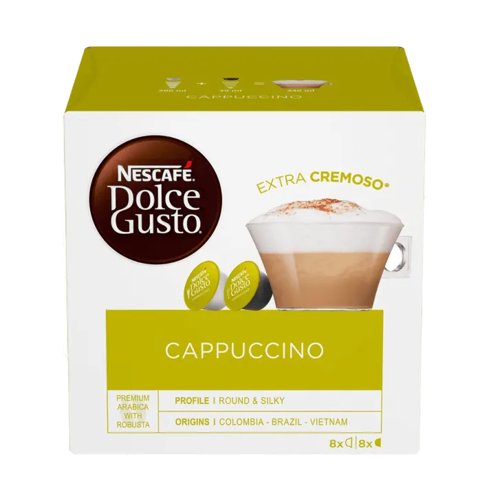 16 Capsule Originali Nescafè Dolce Gusto CAPPUCCINO - 8 Porzioni