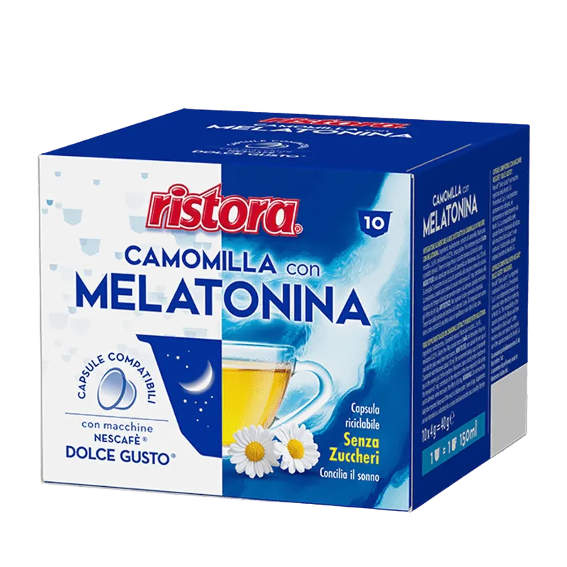 10 Capsule Camomilla con Melatonina RISTORA - compatibili Dolce Gusto