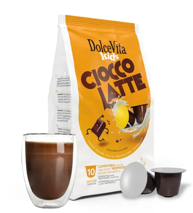 10 Capsule Dolce Vita Latte al Cioccolato Compatibili Nespresso - Senza Glutine