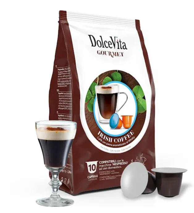 10pz Irish Coffee Dolce Vita Capsule Nespresso - Sapore Irlandese Tradizionale