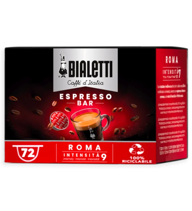 72 Capsule Bialetti Roma Blend Scatola Originale - Intensità 9