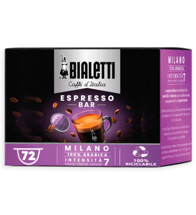 72 Capsule Bialetti Milano Blend Scatola Originale - 100% Arabica