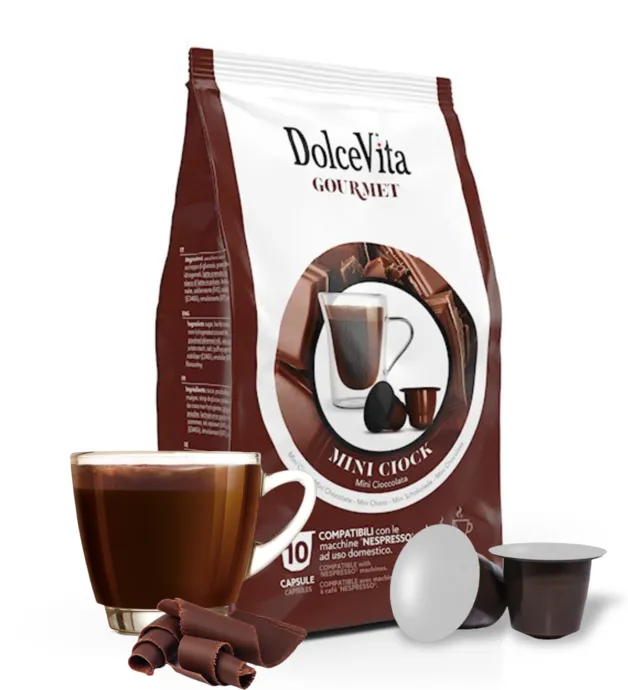 10pz Mini Ciock Dolce Vita Capsule Nespresso - Bevanda Calda Cioccolato