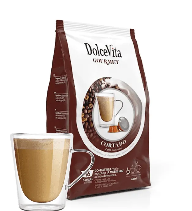 16 Cortado Dolce Vita capsule - Lavazza A Modo Mio - Caffè Macchiato