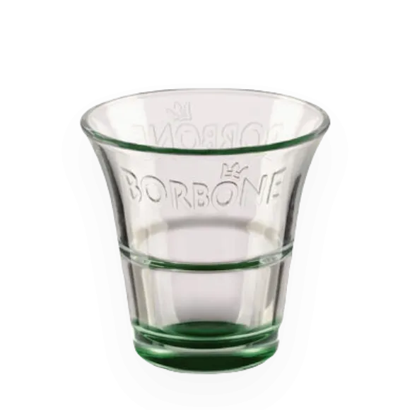 Borbone Tazza Vetro Borosilicato Verde Caffè - Elegante Bicchiere Espresso