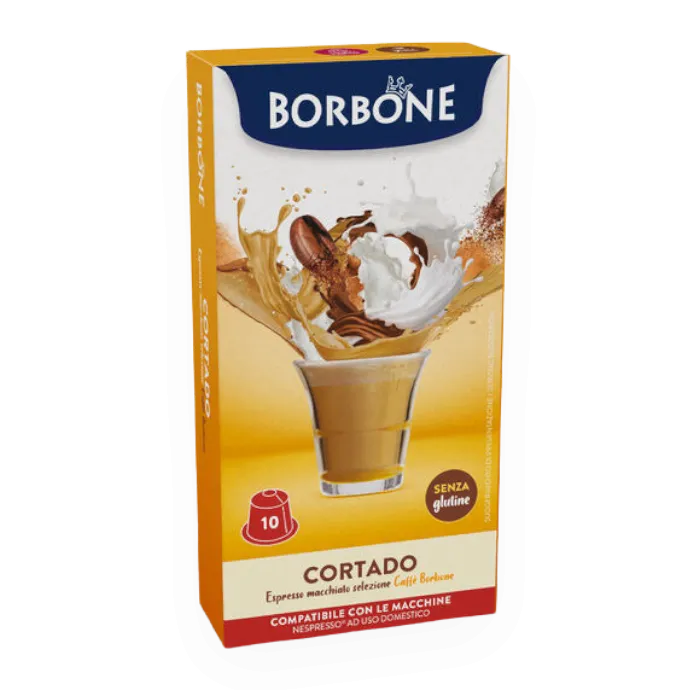 10 capsule Espresso Cortado Borbone NESPRESSO Compatible - senza glutine