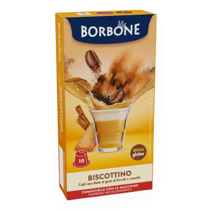 10 capsule Biscottino Borbone NESPRESSO Compatible - senza glutine
