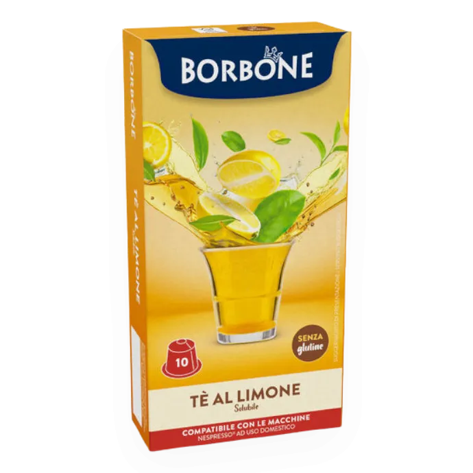 10 capsule Borbone Te al Limone NESPRESSO Compatible - senza glutine
