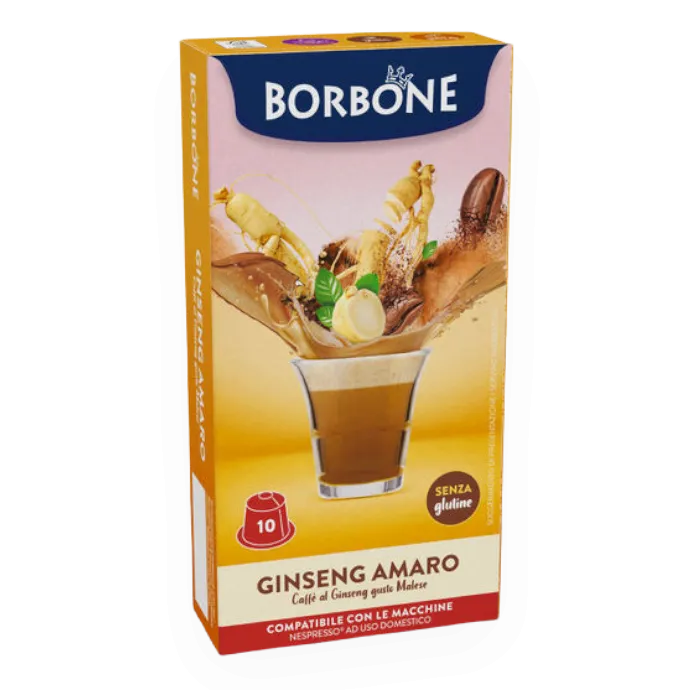 10 capsule Ginseng Amaro Borbone Compatibile NESPRESSO - senza glutine