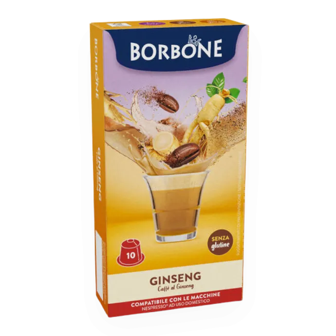 10 capsule Ginseng Borbone Compatibile NESPRESSO - senza glutine
