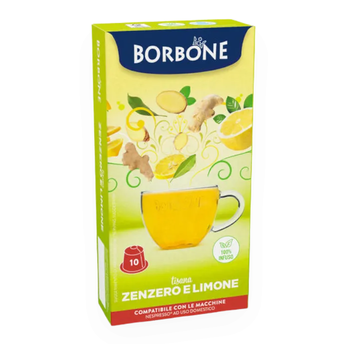 10 capsule Tisana Zenzero e Limone Borbone Compatibile NESPRESSO - 100% infuso