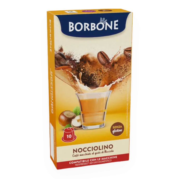 10 capsule Nocciolino Borbone NESPRESSO Compatible - senza glutine