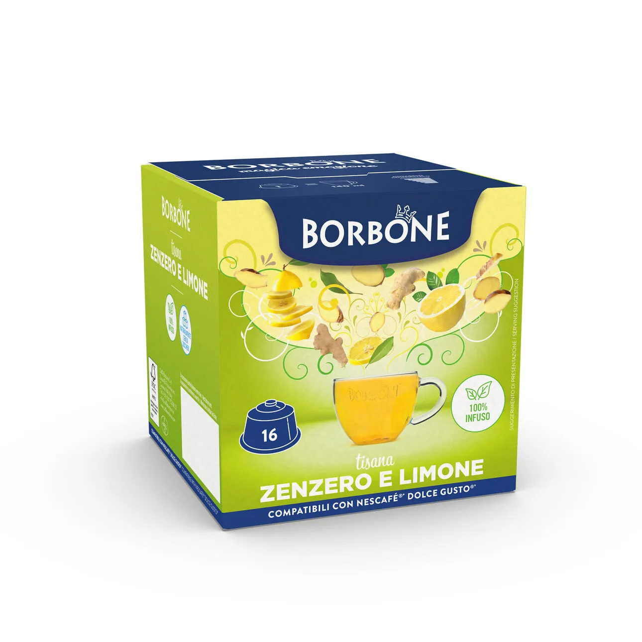 Tisana Zenzero e Limone Borbone Capsule compatibili NESCAFÈ DOLCE GUSTO