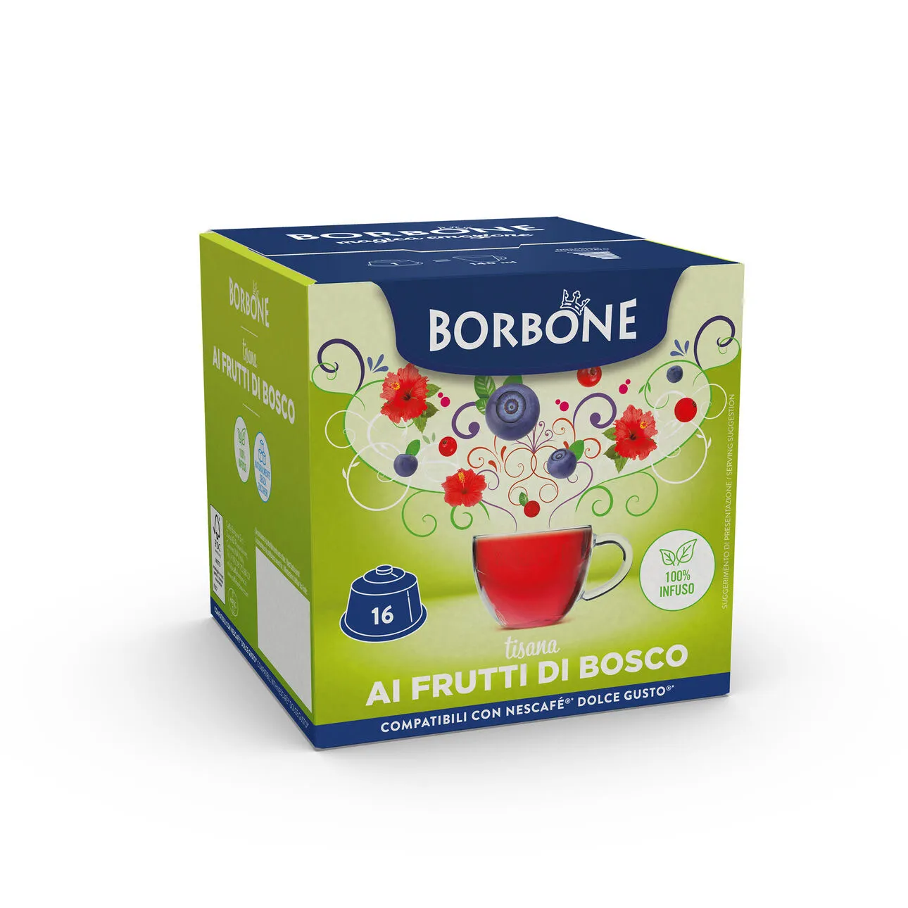 Tisana ai Frutti di Bosco Borbone Capsule compatibili NESCAFE DOLCE GUSTO