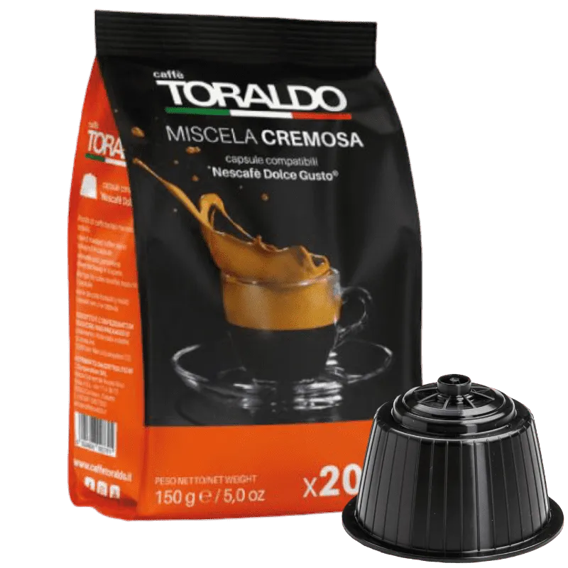 100 Capsule Caffè TORALDO compatibili DOLCE GUSTO Miscela Cremosa
