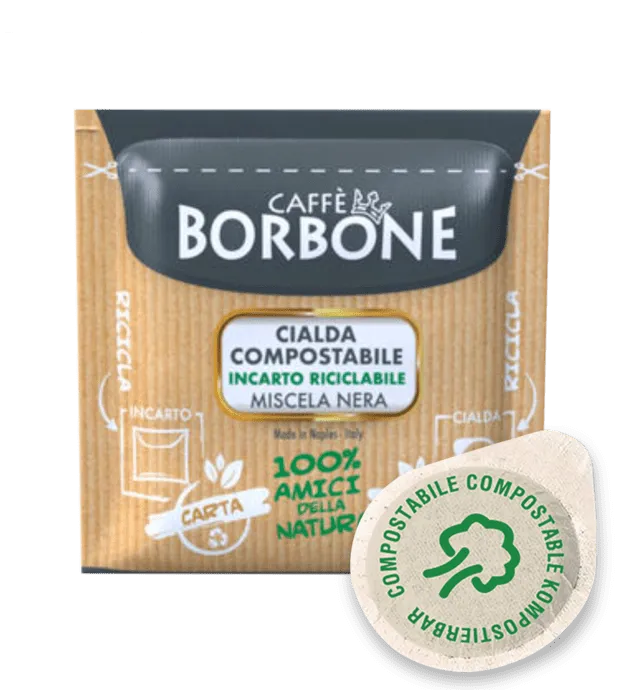 50 Cialde Compostabili BORBONE Miscela Nera
