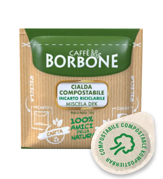 50 Cialde BORBONE Miscela DEK Ese 44mm Compostabili