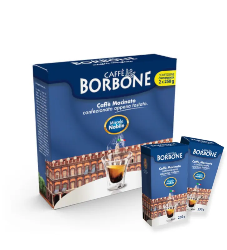 Caffè Moka Borbone Macinato miscela NOBILE confezione BIPACK da 2x250gr