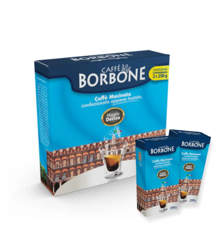 Caffè Moka Borbone Macinato miscela DECISA confezione BIPACK da 2x250gr