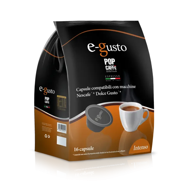 16 Capsule Pop Caffè Miscela INTENSO e-Gusto compatibile Dolce Gusto