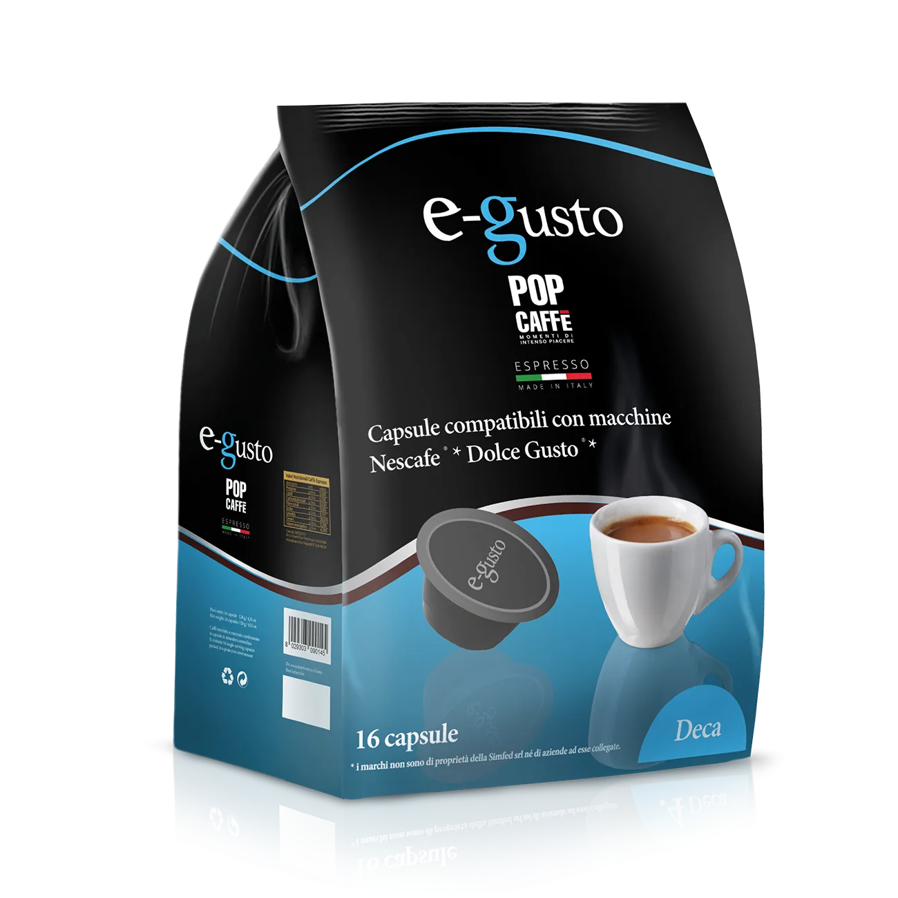 16 Capsule Pop Caffè Miscela DECA e- Gusto compatibile Dolce Gusto