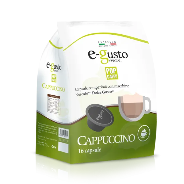 16 Capsule Pop Caffè CAPPUCCINO e-Gusto compatibili Dolce Gusto