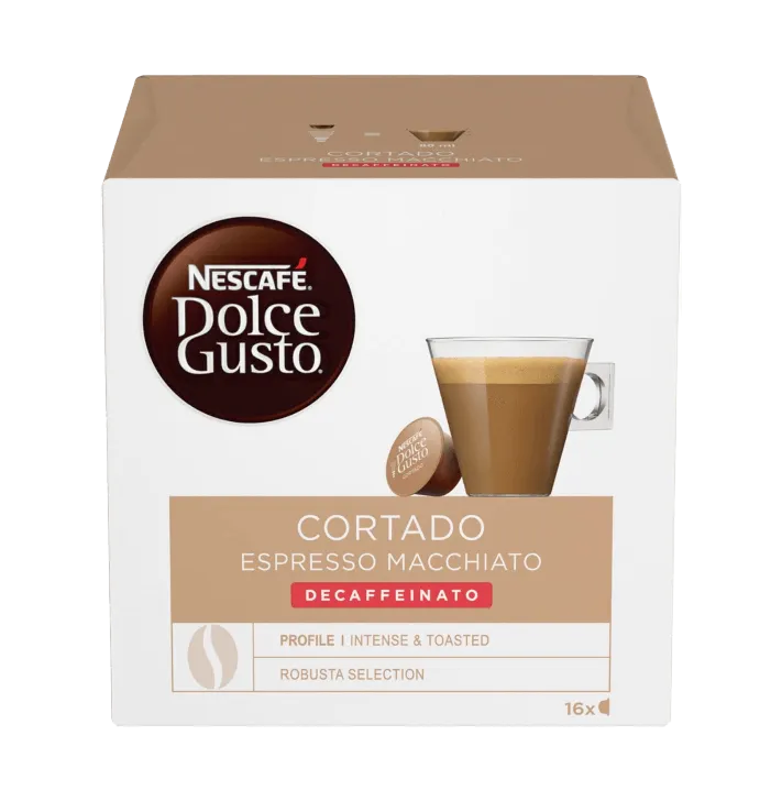 16 Capsule CORTADO DECAFFEINATO originali Nescafè Dolce Gusto