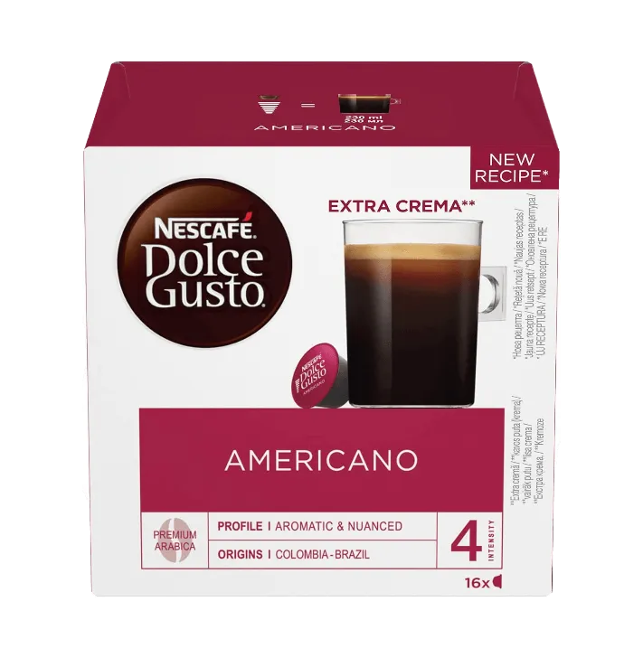 16 Capsule AMERICANO LUNGO originali Nescafè Dolce Gusto
