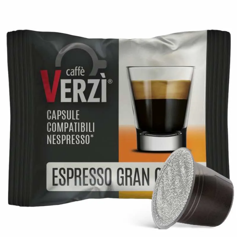100 Capsule Caffè Verzì Miscela GRAN CREMA compatibili Nespresso