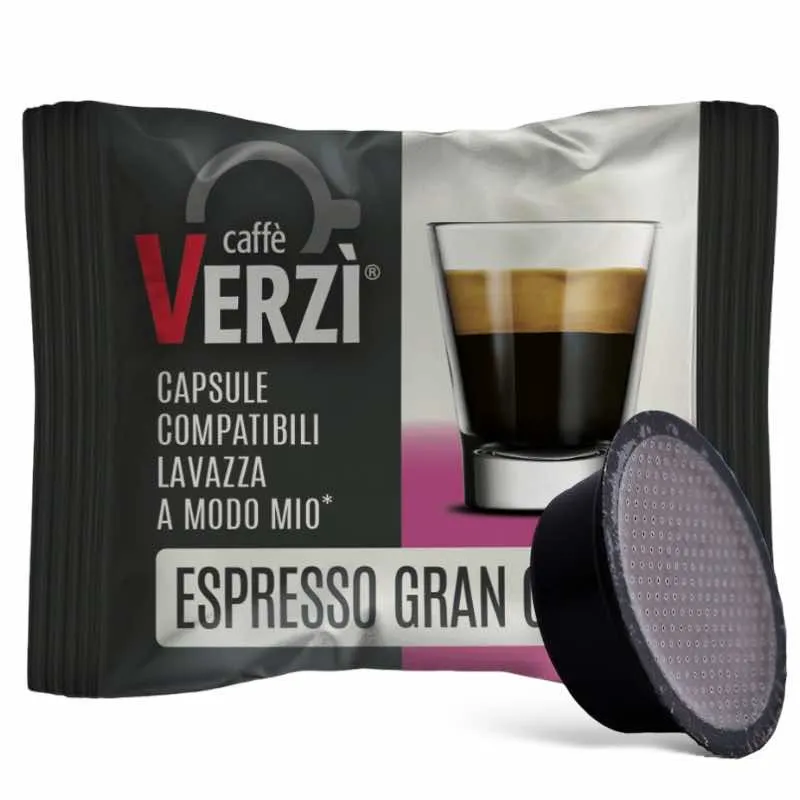 100 capsule Caffè Verzì Miscela GRAN CREMA compatibili A Modo Mio