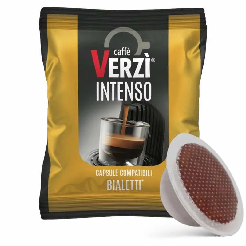 100 Capsule Caffè Verzì Miscela INTENSO compatibili BIALETTI
