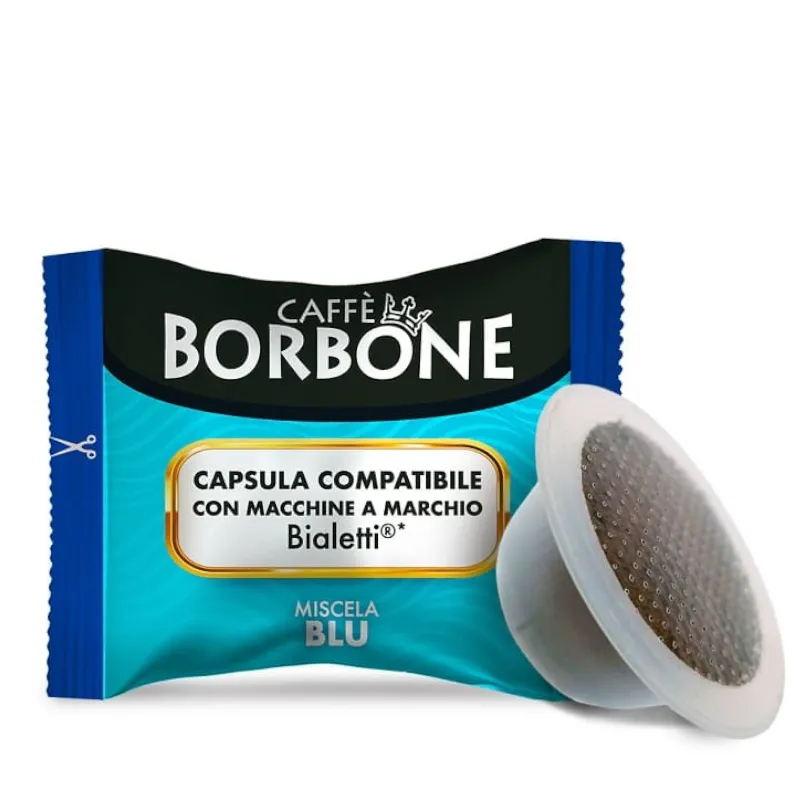 100 Capsule Caffè BORBONE Miscela Blu compatibili BIALETTI