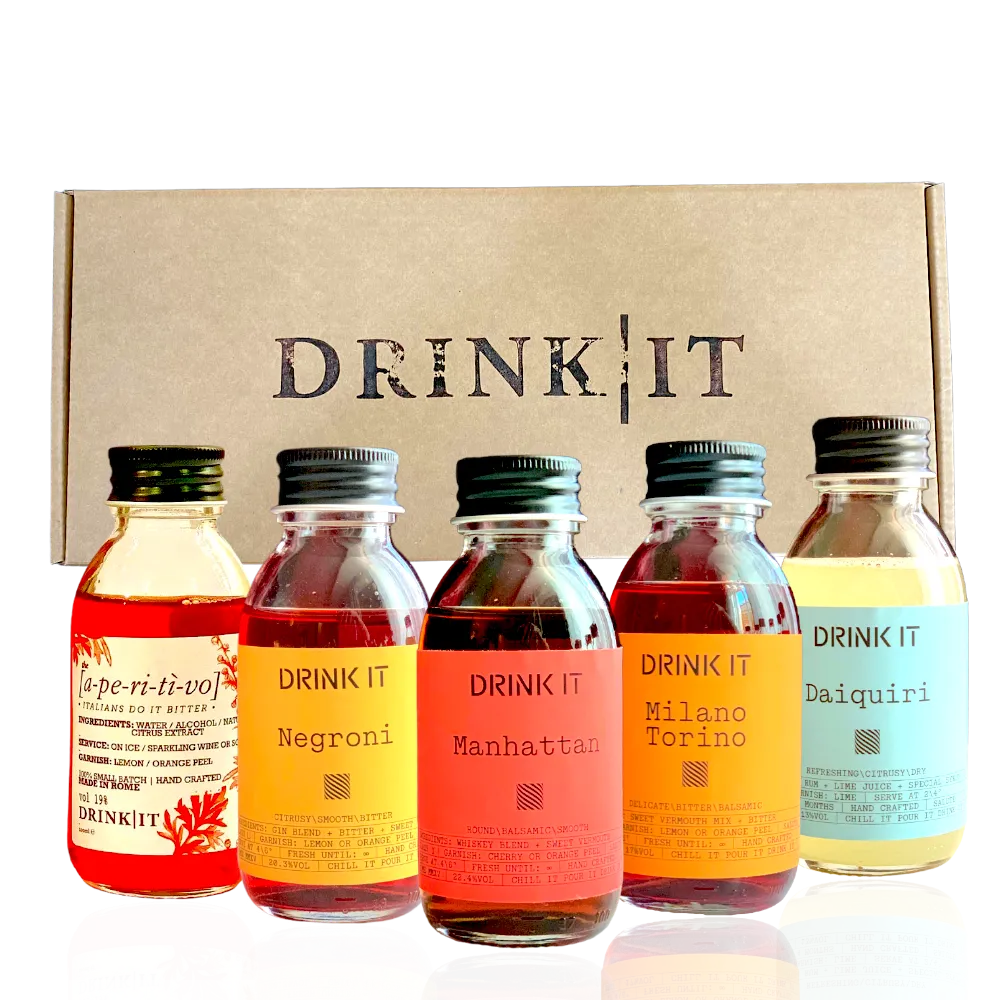 Drink It Scatola di 5 Cocktails Misti Pronti da servire da 100ml