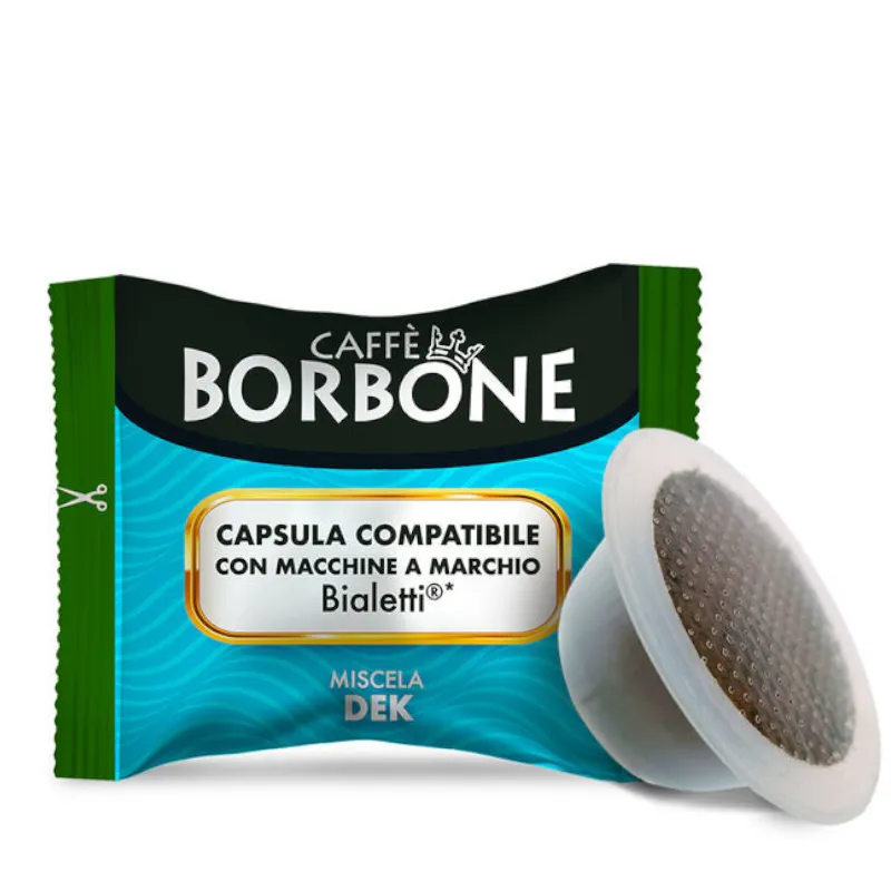 100 Capsule Caffè BORBONE Miscela Decaffeinato compatibili BIALETTI