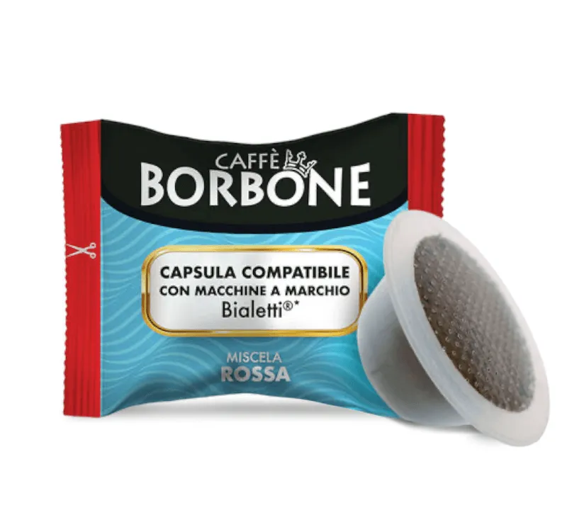 100 Capsule Caffè BORBONE Miscela Rossa compatibili BIALETTI