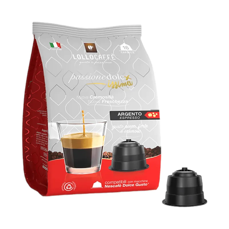Lollo Caffè Passione Dolcissima Miscela Argento compatibile Dolce Gusto 16 capsule