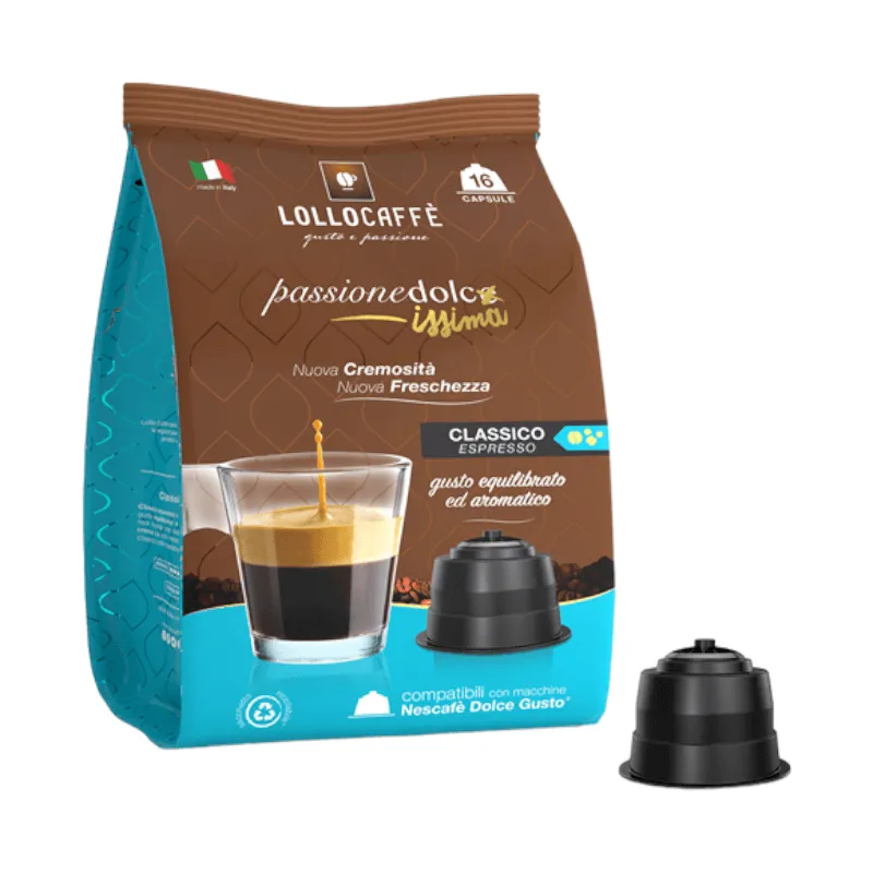 Lollo Caffè Passione Dolcissima Miscela Classica compatibile Dolce Gusto 16 capsule