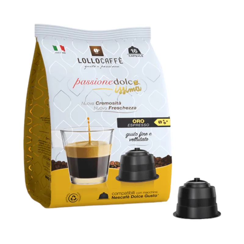 Lollo Caffè Passione Dolcissima Miscela Oro compatibile Dolce Gusto 16 capsule