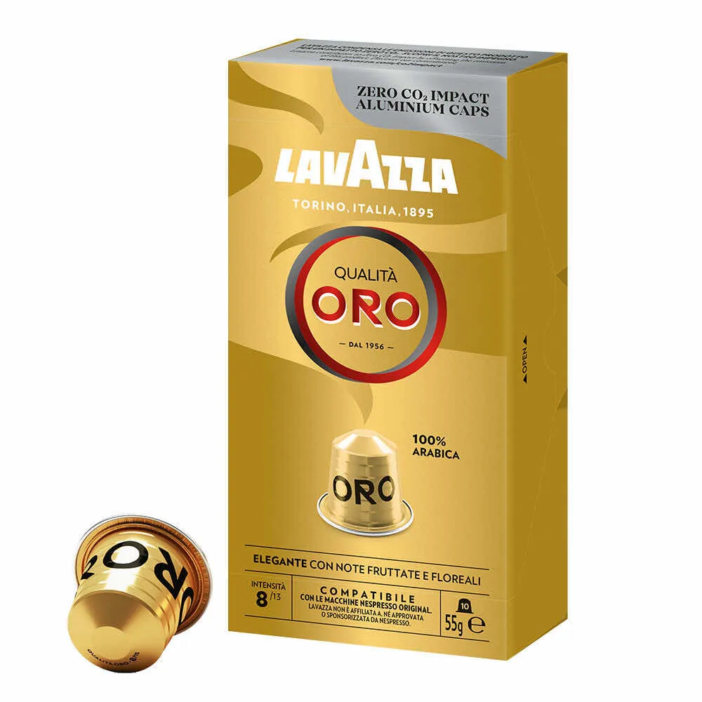 10 Capsule Caffè Lavazza Qualità Oro compatibili Nespresso Alluminio