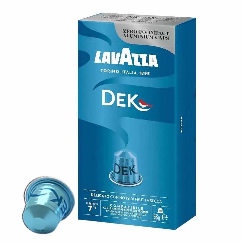 10 Capsule Caffè Lavazza DEK Decaffeinato compatibili Nespresso Alluminio