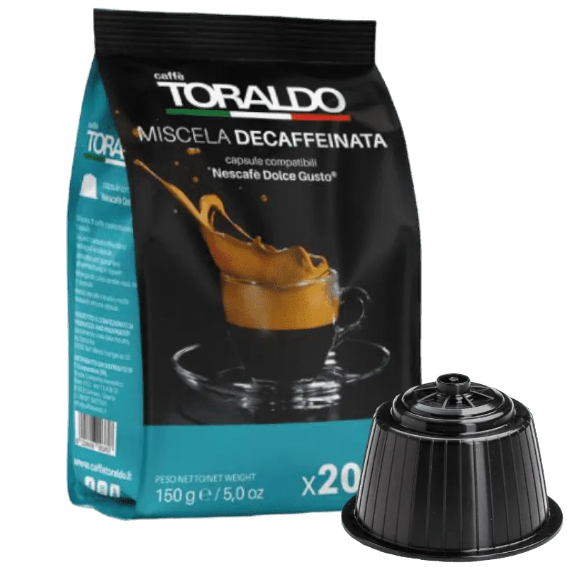 100 Capsule Caffè TORALDO compatibili DOLCE GUSTO Miscela Decaffeinato