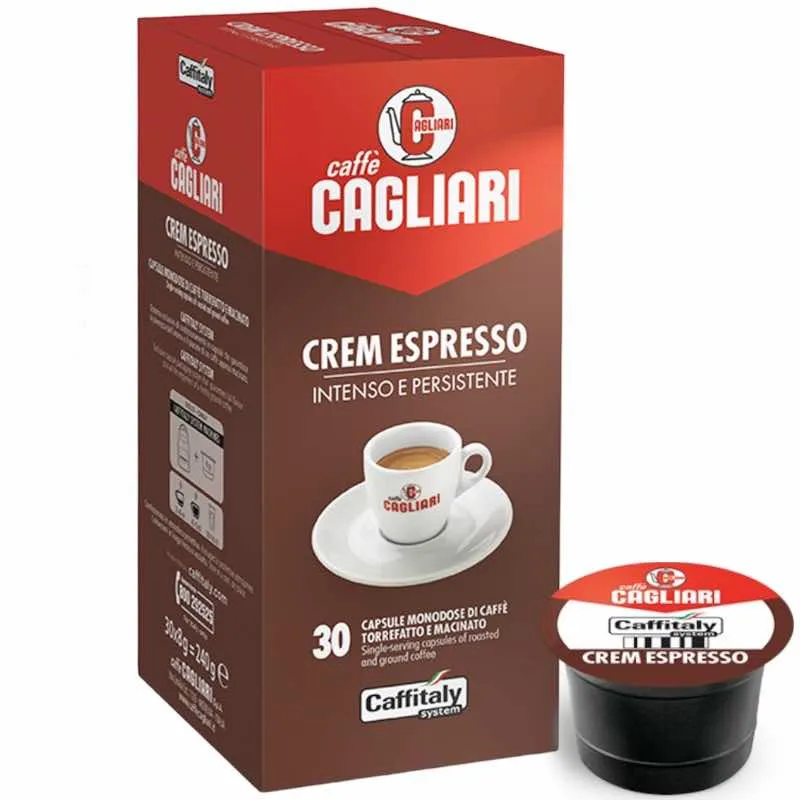 30 Capsule Miscela Crem Espresso Caffè Cagliari Caffitaly System