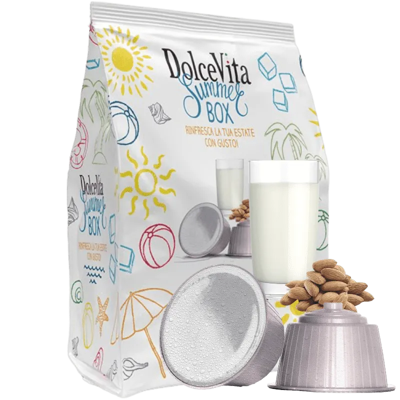 16 Capsule Dolce Vita LATTE e MANDORLA ICE compatibili DOLCE GUSTO Summer Box