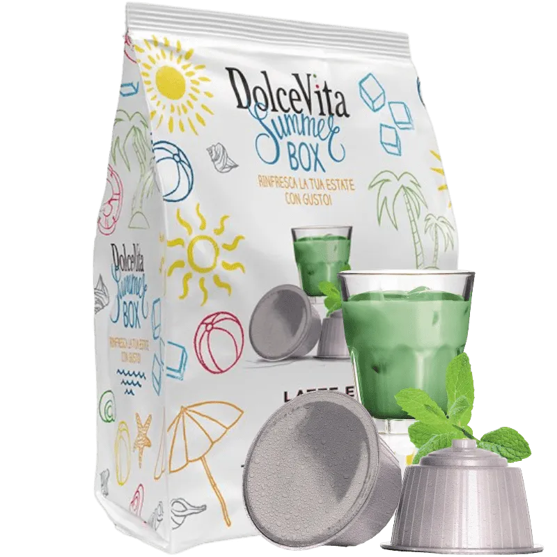 16 Capsule Dolce Vita LATTE & MENTA ICE compatibili NESCAFE DOLCE GUSTO Summer Box